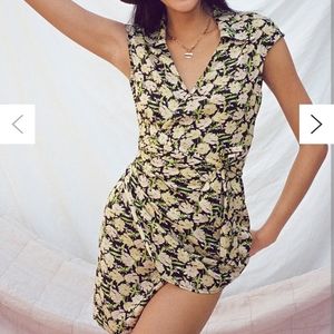 Urban outfitters sun silver mini wrap dress small